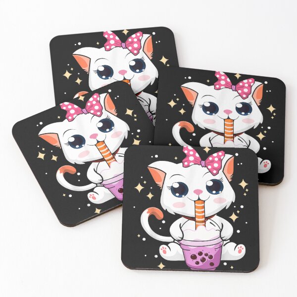 Item preview, Kawaii Neko Anime Cat Drink Bubble Tea Tapioca T-Shirt designed and sold by BohlenAhren.