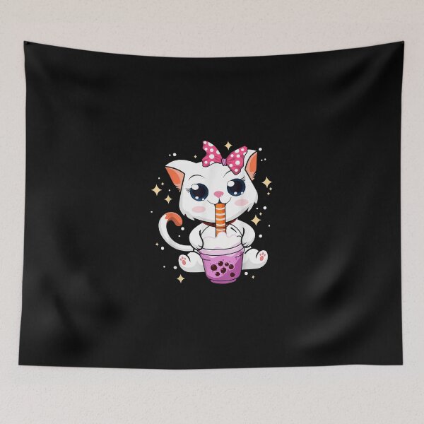 Item preview, Kawaii Neko Anime Cat Drink Bubble Tea Tapioca T-Shirt designed and sold by BohlenAhren.