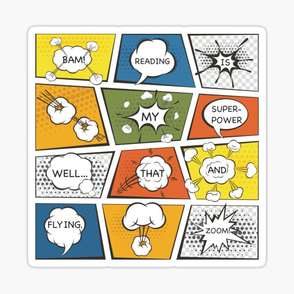 Reading Is My Super Power Well That And Flying for Comic Book & Graphic Novel Fans Sticker