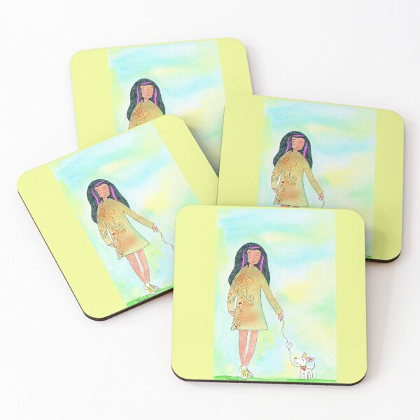 Item preview, On a dogwalk with Eva designed and sold by Mahli's  Artful Whimsy.