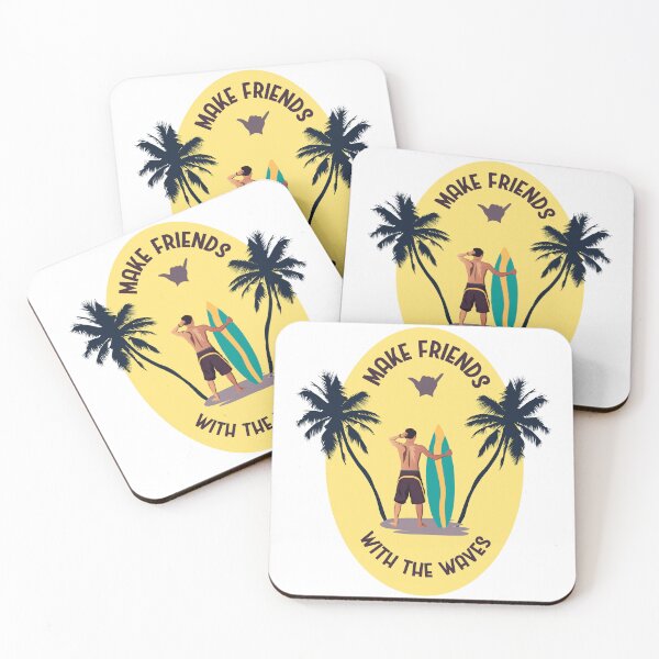 Item preview, Make Friends With The Waves | Surfer With Surfboard | Topical Ocean designed and sold by Ravenvine.