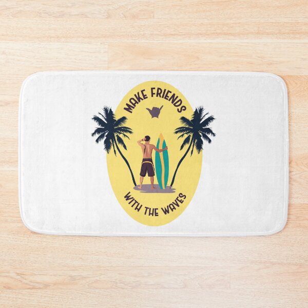 Item preview, Make Friends With The Waves | Surfer With Surfboard | Topical Ocean designed and sold by Ravenvine.