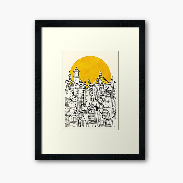 Big Sun Small City Framed Art Print