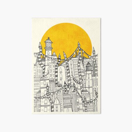Big Sun Small City Art Board Print