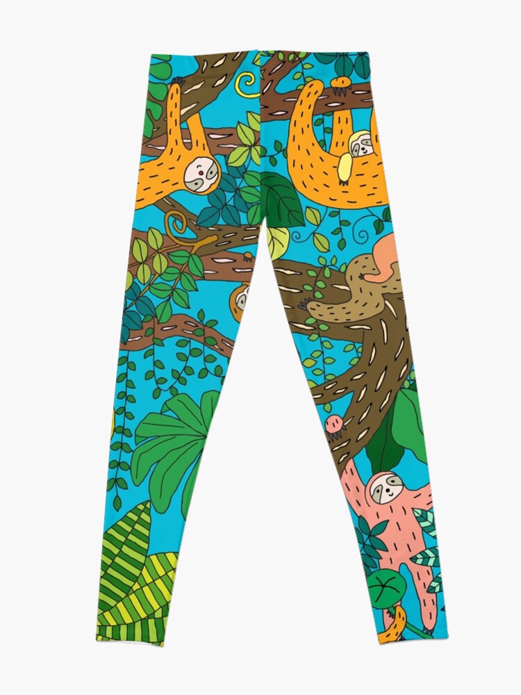 Alternate view of Happy Sloths Jungle Leggings
