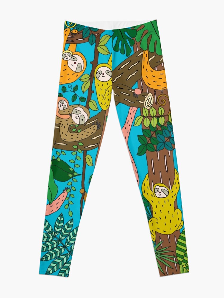 Alternate view of Happy Sloths Jungle Leggings