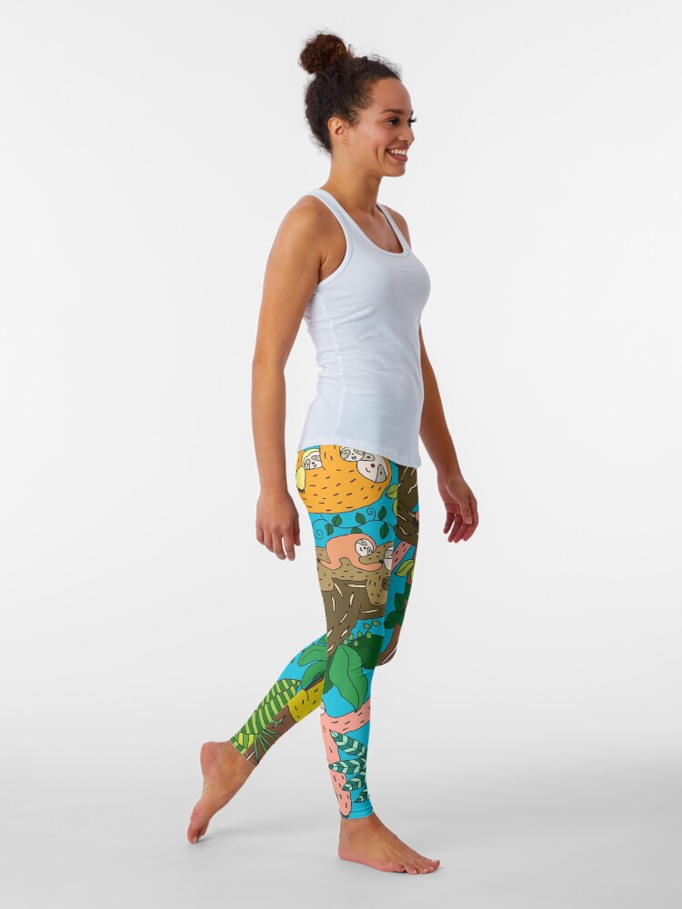 Alternate view of Happy Sloths Jungle Leggings