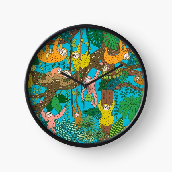 Happy Sloths Jungle Clock