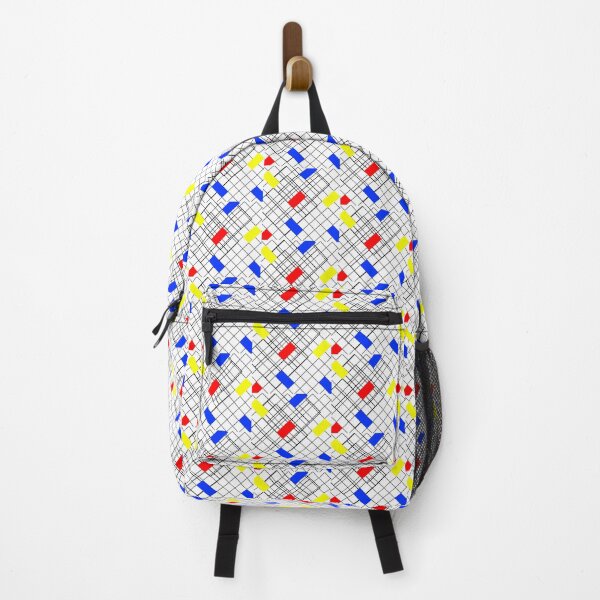 Item preview, Geometric Pattern in Black and White with Primary Colors in Small Sized Repeating Pattern designed and sold by Nicolette Olivier.