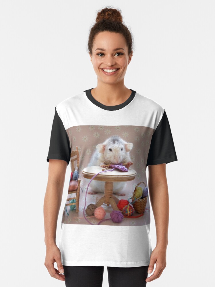 Alternate view of Rosie's first knitting lesson! Graphic T-Shirt