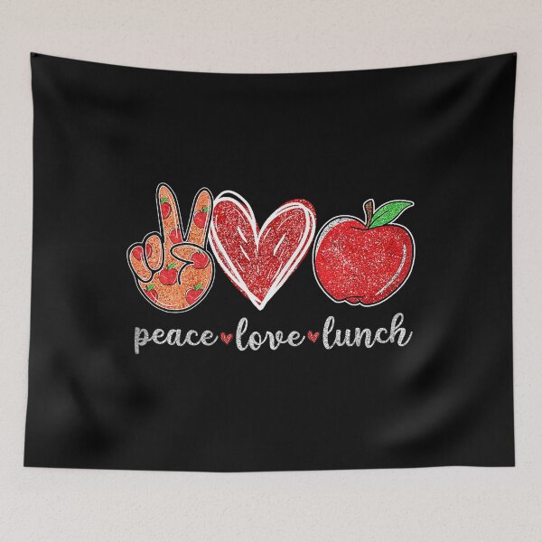 Item preview, Peace Loves Lunch Funny Lunch Lady designed and sold by xmjajd.