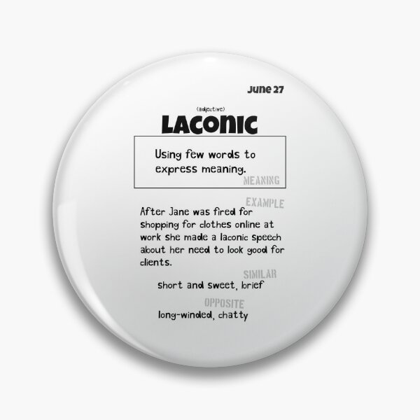 Item preview, June 27 Laconic designed and sold by Square Root of Squid.