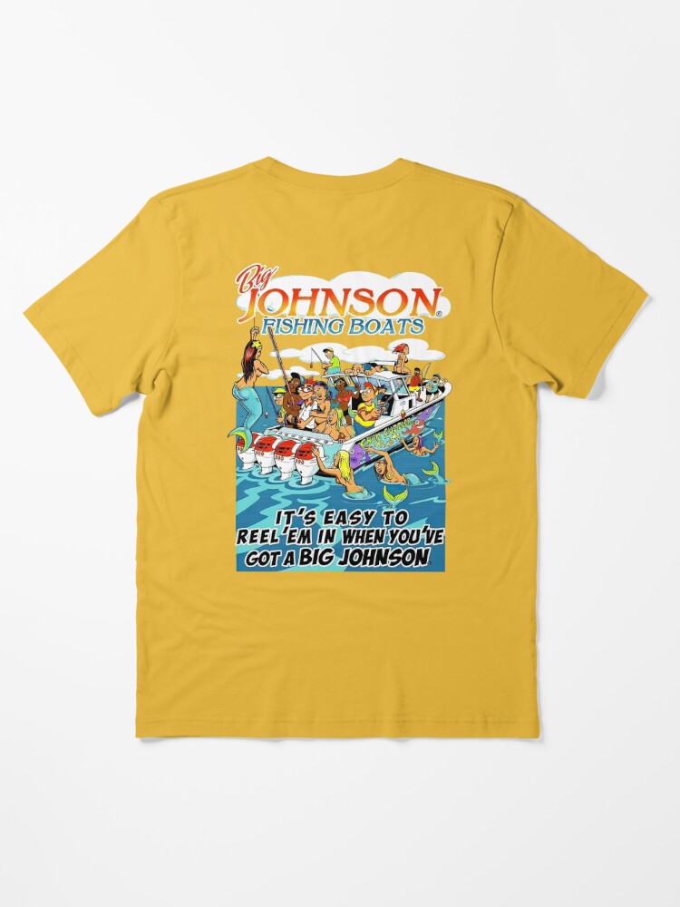 Big Johnson 90s Fishing Rods Reel Vintage White T-Shirt Short Sleeve Cotton Tee