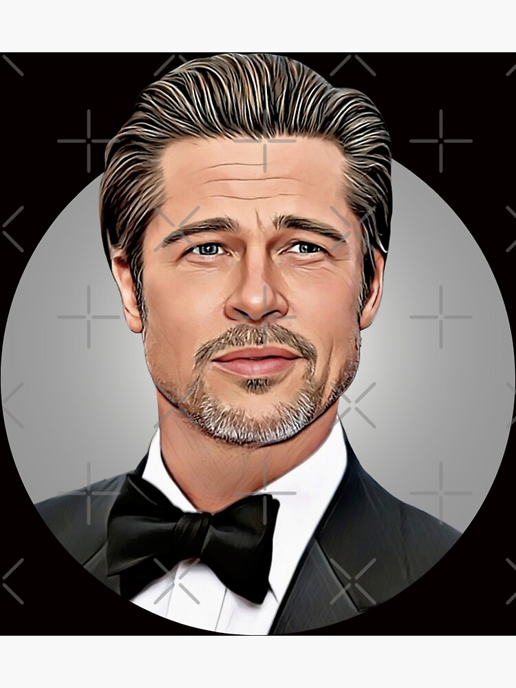 Brad Pitt Cartoon Poster for Sale by CartoonStarsStd