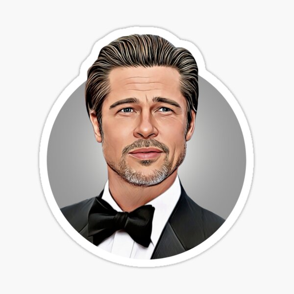 Brad Pitt Cartoon Sticker