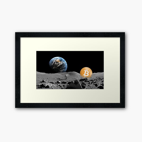 Bitcoin To The Moon Framed Art Print
