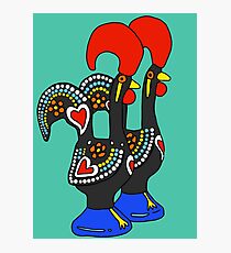 Portuguese Rooster Couple Photographic Print