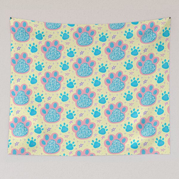 Artikelvorschau, Stay Pawsitive, Stay Pawsitive Pattern, Pawsitive, Pawsitive Vibes entworfen und verkauft von graphic-genie.
