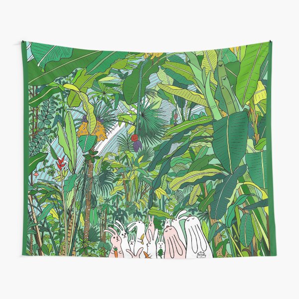 Tropical Bunnies Tapestry