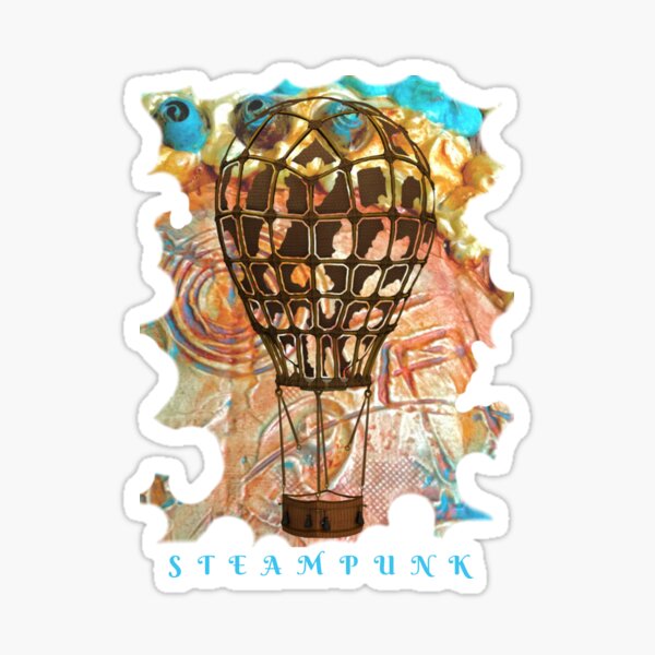 STEAMPUNK AIRSHIP BALLOON Sticker