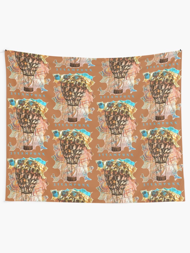 Alternate view of STEAMPUNK AIRSHIP BALLOON Tapestry