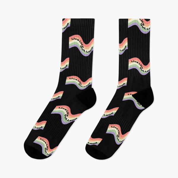 Item preview, Live Life Out Loud Wobbly Pride Rainbow designed and sold by Pink Ribbon.