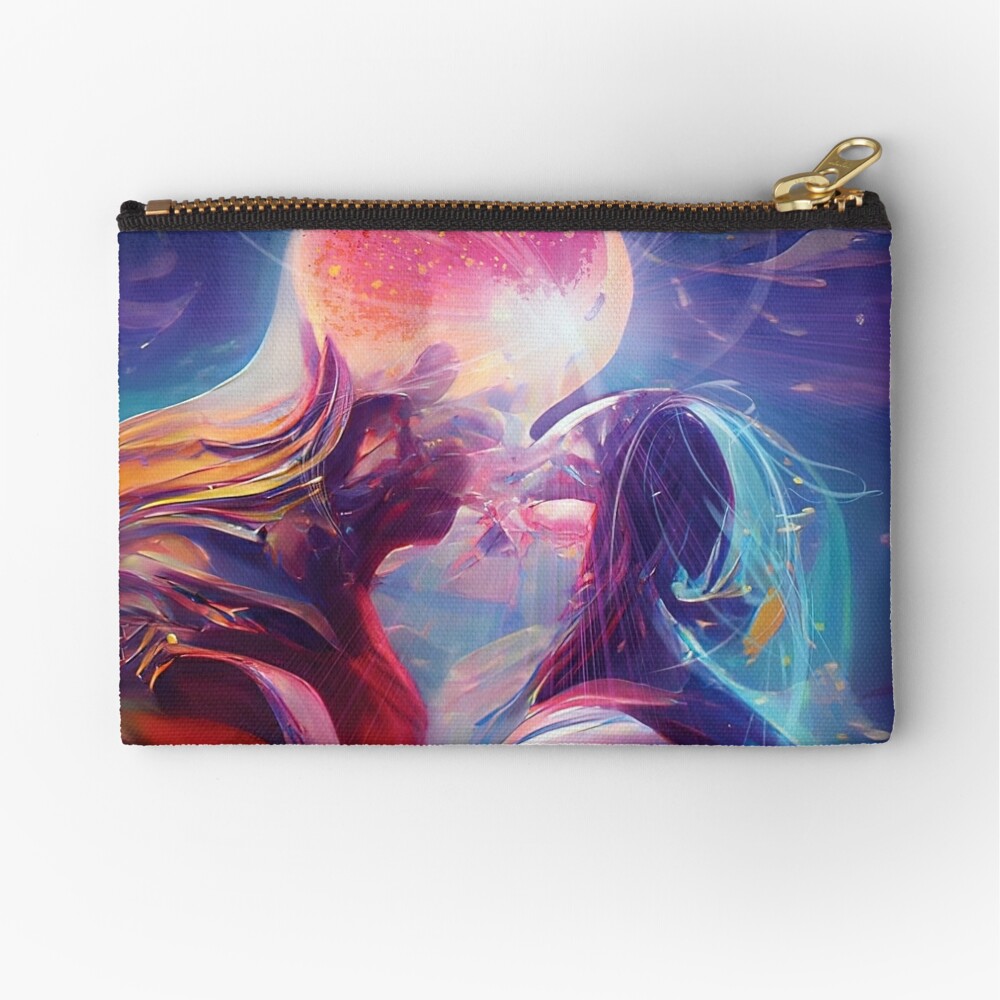 The Secret Kissing of the Sun and Moon Zipper Pouch