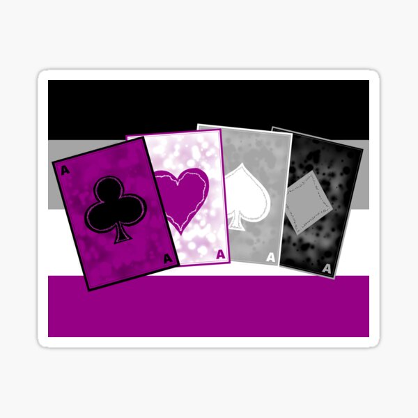 Asexual Aces Playing Cards Sticker For Sale By Finnic Renn Redbubble 