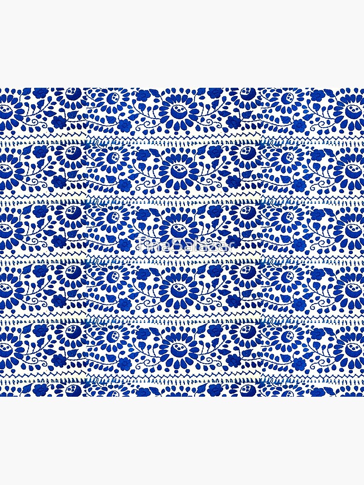 Disover Mexican Blue Flowers Shower Curtain