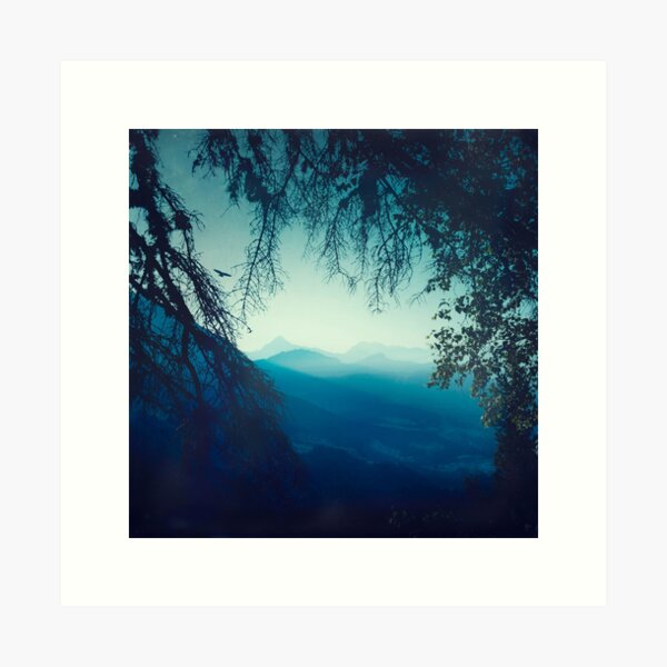 Item preview, Blue Morning - Hazy Alpine Valley designed and sold by Dyrk Wyst Redbubble Shop.