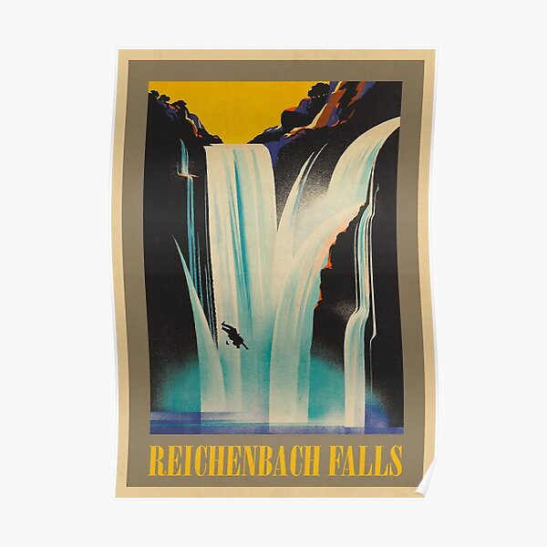 Reichenbach Falls Switzerland Vintage Travel Poster Modern Wall Art Print 