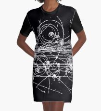 Particle tracks (dark) Graphic T-Shirt Dress