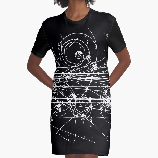 Particle tracks (dark) Graphic T-Shirt Dress