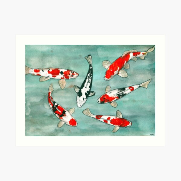 Le ballet des carpes koi Art Print