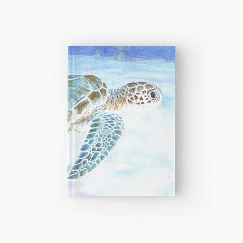 "Sea turtle underwater" Hardcover Journal for Sale by savousepate