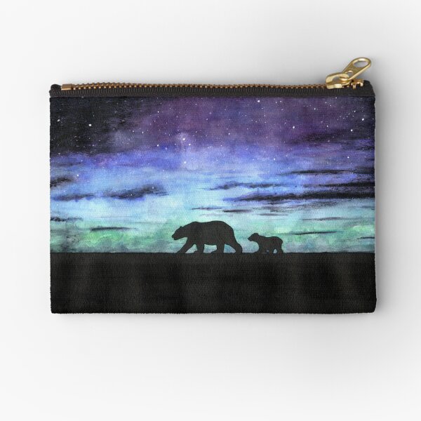 Item preview, Aurora borealis and polar bears (dark version) designed and sold by savousepate.