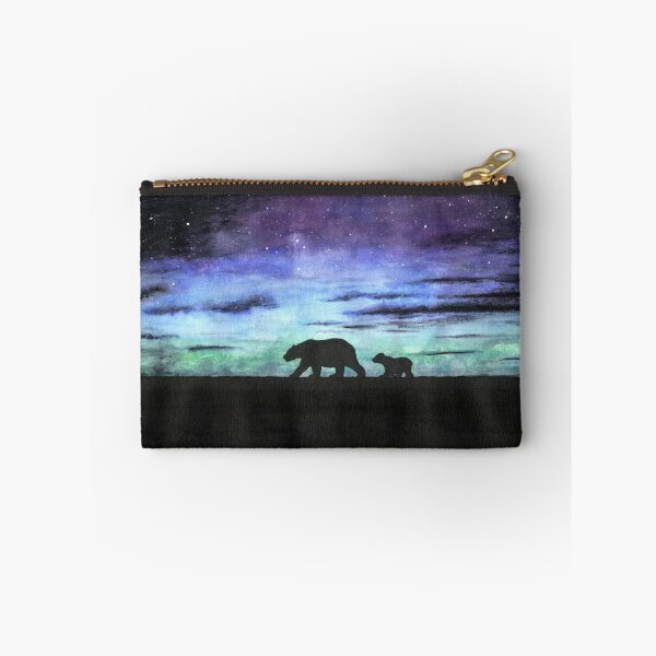 Item preview, Aurora borealis and polar bears (dark version) designed and sold by savousepate.