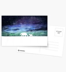 Aurora borealis und Eisbären (leichte Version) Postkarten