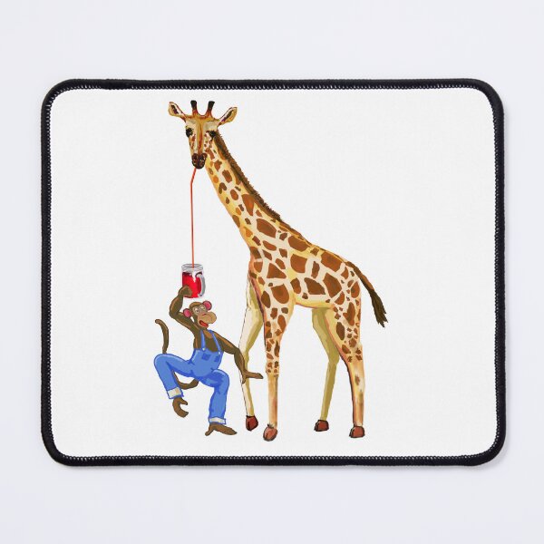 Item preview, Giraffe and Monkey Sharing Soda designed and sold by VerdeDoodleDuck.