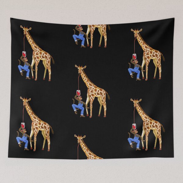 Item preview, Giraffe and Monkey Sharing Soda designed and sold by VerdeDoodleDuck.