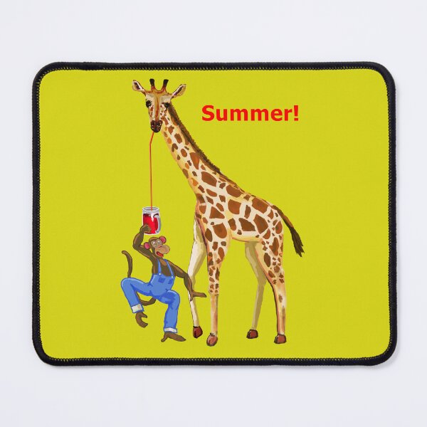 Item preview, Giraffe and Monkey Sharing Soda for Summer designed and sold by VerdeDoodleDuck.