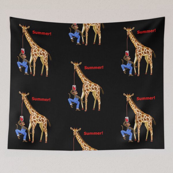 Item preview, Giraffe and Monkey Sharing Soda for Summer designed and sold by VerdeDoodleDuck.