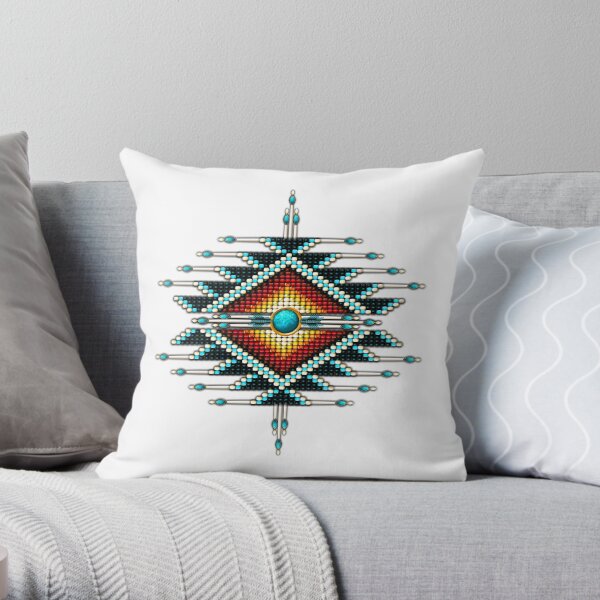 Indian Braves Council Leather Throw Pillow