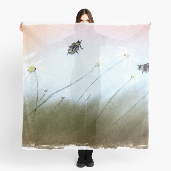 summer breeze, daisies, bees-oh my! Scarf