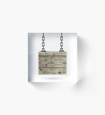 Old Color Wooden Board with Chain Acrylic Block