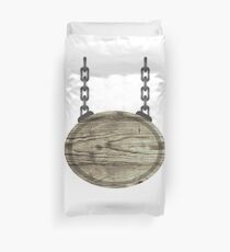 wood sign Duvet Cover