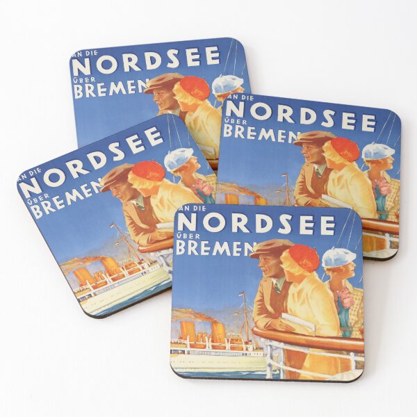 Item preview, Cruise to the North Sea via Bremen 1933 Vintage Ship Travel Poster designed and sold by retroposters.