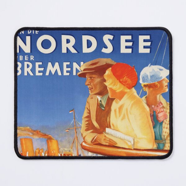 Item preview, Cruise to the North Sea via Bremen 1933 Vintage Ship Travel Poster designed and sold by retroposters.