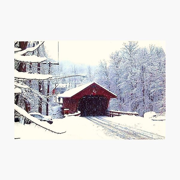 Item preview, WINTER ON THE COVERED BRIDGE N.Y. STATE  designed and sold by JoAnnHayden.