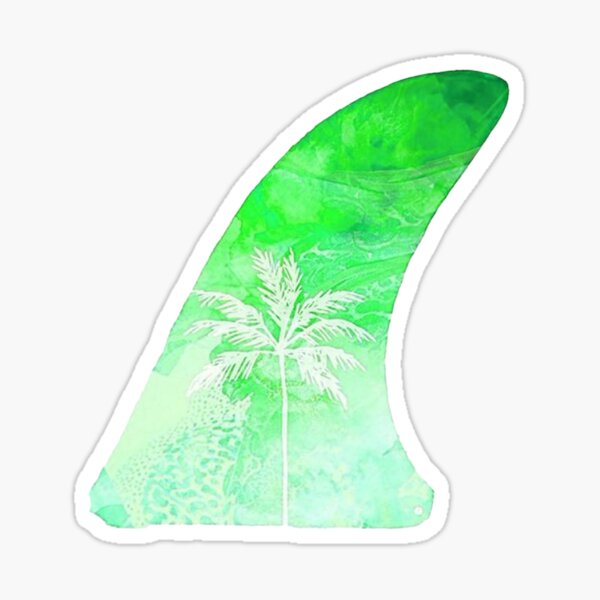 SURF FIN - SINGLE PALM LIME Sticker